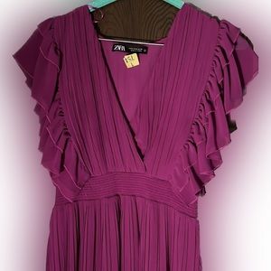 Zara Pleated Maxi Dress